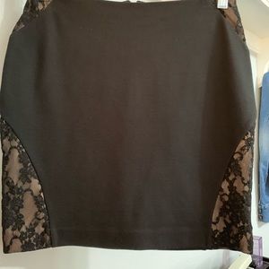 Nude lace detail skirt